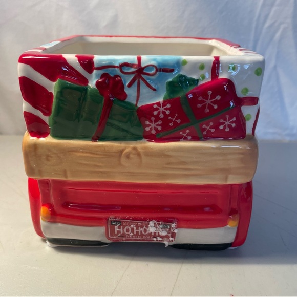 Red Santa and Reindeer Ceramic Planter NEW with box can ship ASAP Best offer - Picture 3 of 10
